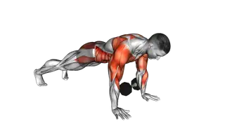 Dumbbell Plank Pass Through Push up exercise