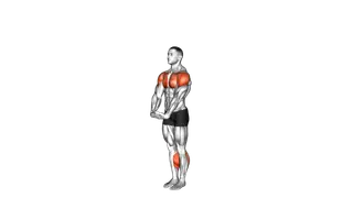 Standing Calf Raise with Arms Circle exercise