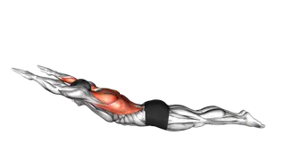 Lying Upper Body Superman Row exercise