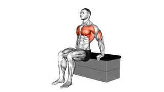Dip a padded stool Supported exercise