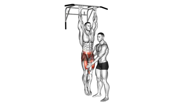 Assisted Hanging Knee Raise With Throw Down exercise demonstration