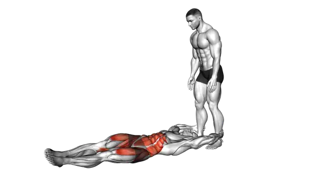 Assisted Lying Leg Raise With Lateral Throw Down exercise demonstration