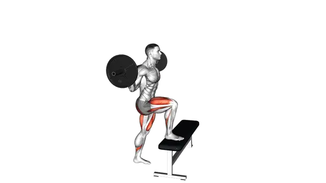 Barbell Step up exercise demonstration