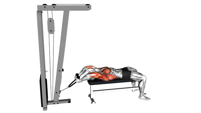 Cable Lying Extension Pullover (with rope attachme exercise demonstration