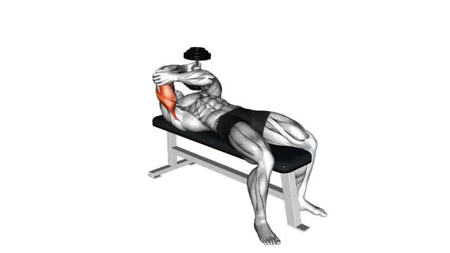 Dumbbell Lying One Arm Pronated Triceps Extension exercise demonstration