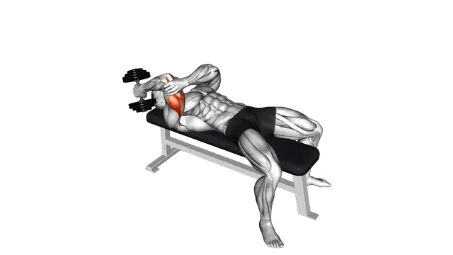 Dumbbell Lying One Arm Supinated Triceps Extension exercise demonstration