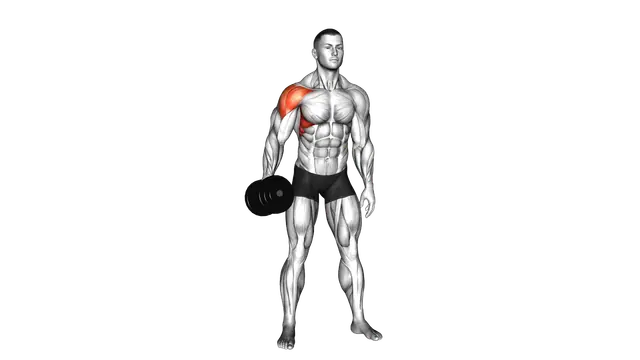 Dumbbell One Arm Lateral Raise exercise demonstration