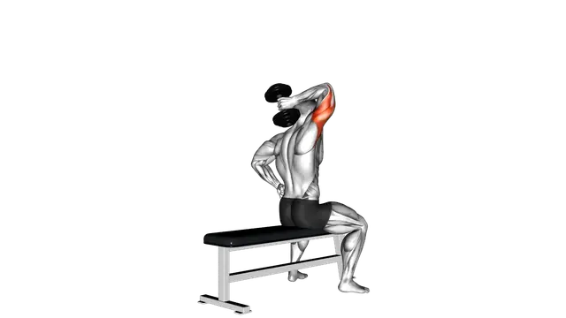 Dumbbell One Arm Triceps Extension (on bench) exercise demonstration