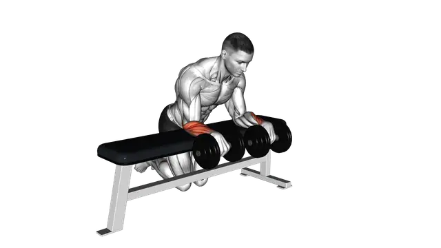 Dumbbell Over Bench Wrist Curl exercise demonstration