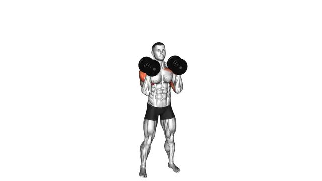 Dumbbell Standing Alternate Overhead Press exercise demonstration