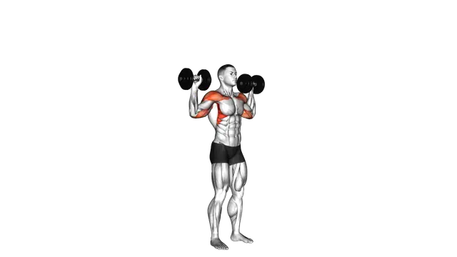 Dumbbell Standing Overhead Press exercise demonstration