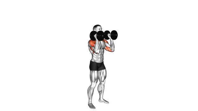 Dumbbell Standing Palms In Press exercise demonstration