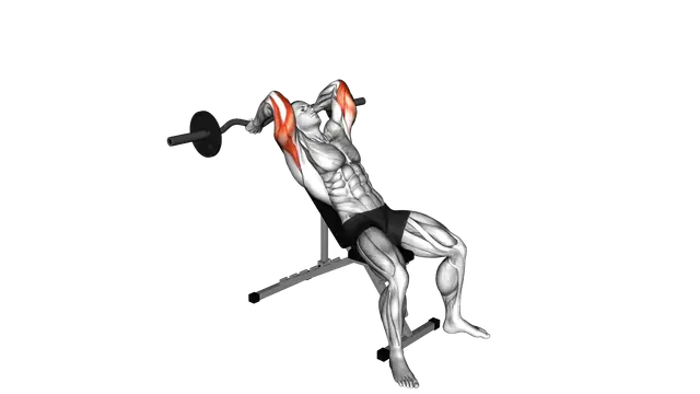 EZ Barbell Incline Triceps Extension exercise demonstration