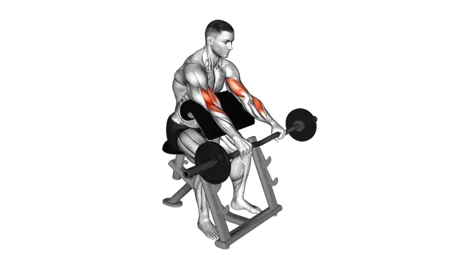 EZ Barbell Reverse grip Preacher Curl exercise demonstration