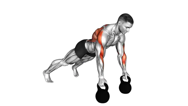 Kettlebell Alternating Renegade Row exercise demonstration