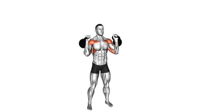 Kettlebell Two Arm Military Press exercise demonstration