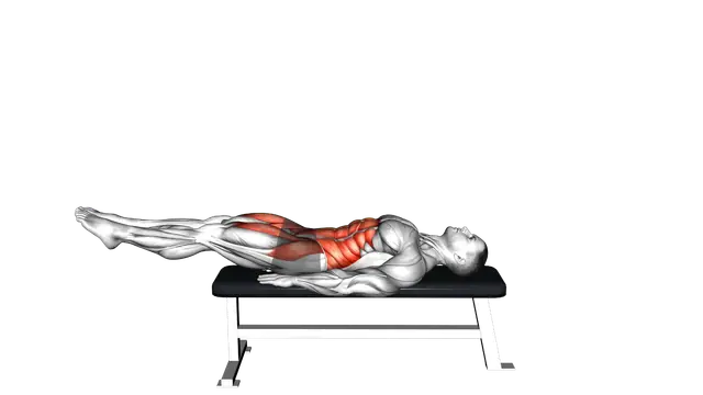 Lying Leg Raise Flat Bench exercise demonstration