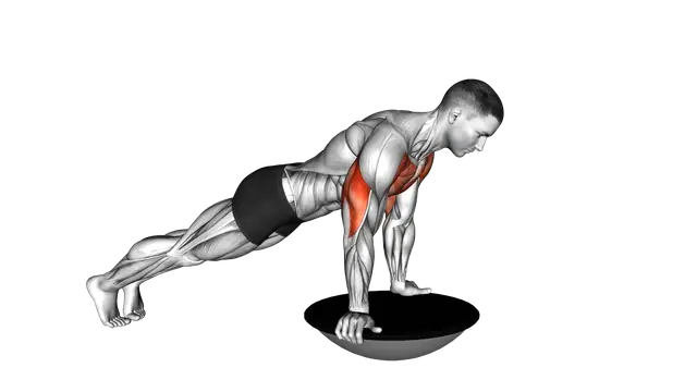 Push up (bosu ball) exercise demonstration