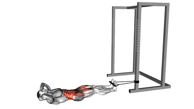 Band bicycle crunch exercise demonstration