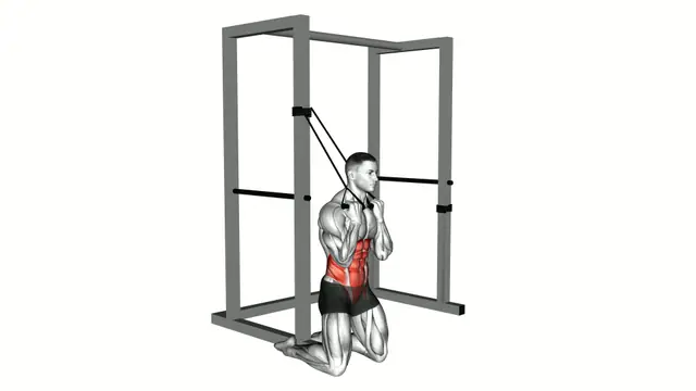Band Kneeling Twisting Crunch exercise demonstration