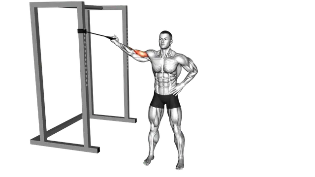 Band One Arm Overhead Biceps Curl exercise demonstration