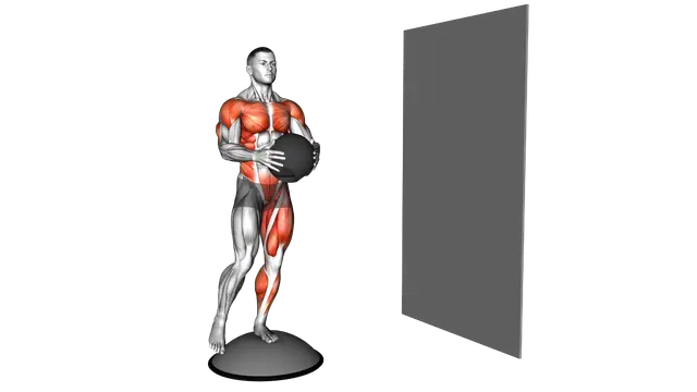 Medicine Ball Single Leg Balance Throw exercise demonstration