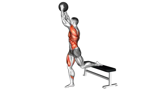 Medicine Ball Woodchop Bulgarian Split Squat exercise demonstration