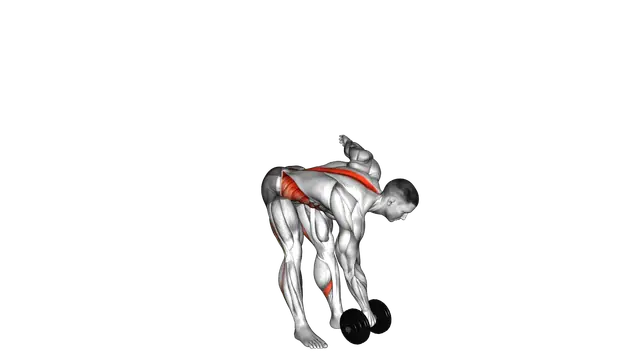Dumbbell Cross Romanian Deadlift exercise demonstration