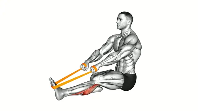 Resistance Band Seated Calf Stretch exercise demonstration