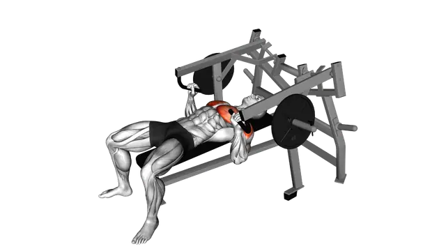 Lever Lying Chest Press (plate loaded) exercise demonstration