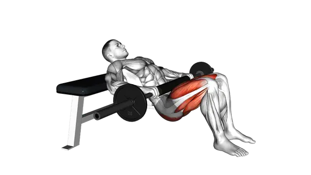 Barbell one leg hip thrust exercise demonstration