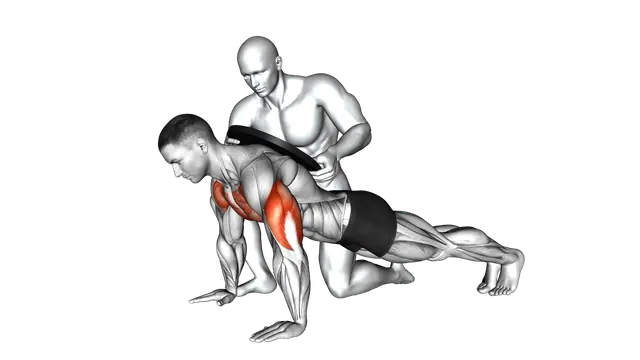 Assisted Weighted Push up exercise demonstration