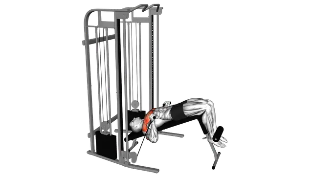 Cable Decline Press exercise demonstration