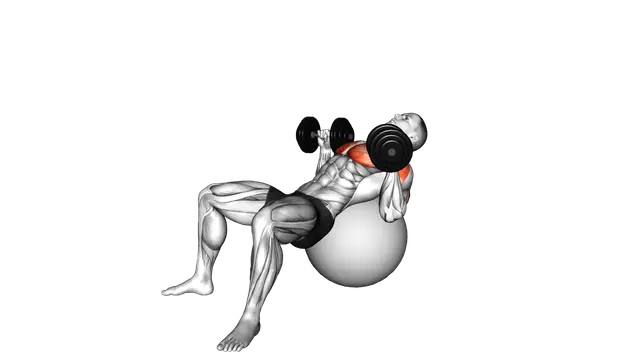 Dumbbell Incline Press on Exercise Ball exercise demonstration
