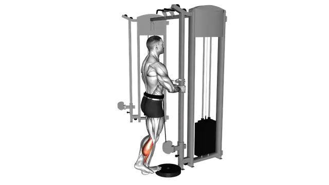 Cable Standing One Leg Calf Raise exercise demonstration