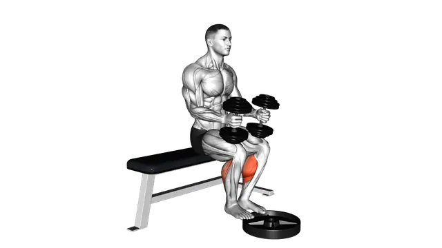 Dumbbell Seated Calf Raise exercise demonstration