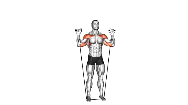 Band Behind Neck Shoulder Press exercise demonstration