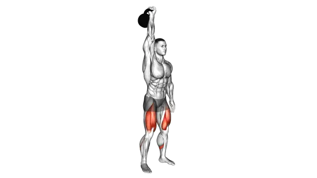 Kettlebell One Arm Overhead Squat exercise demonstration