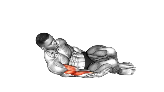 Bodyweight Side Lying Biceps Curl exercise demonstration