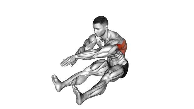 Sitting Bent Over Back Stretch exercise demonstration