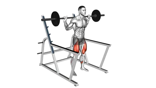 Barbell Low Bar Squat with Rack exercise demonstration