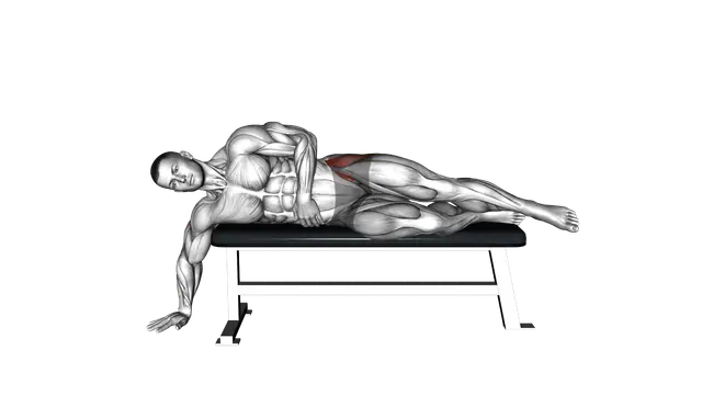 Lying Leg Hang Abductor Stretch exercise demonstration