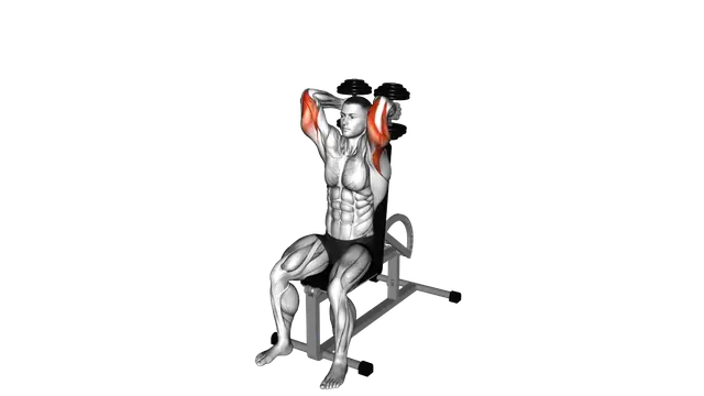 Dumbbells Seated Triceps Extension exercise demonstration