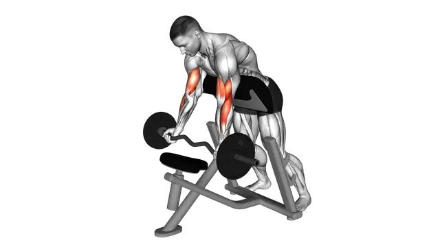 EZ Barbell Standing Preacher Curl exercise demonstration