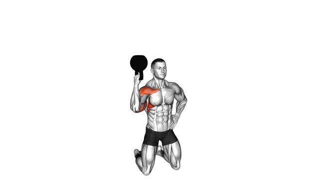 Kettlebell Kneeling One Arm Bottoms Up Press exercise demonstration