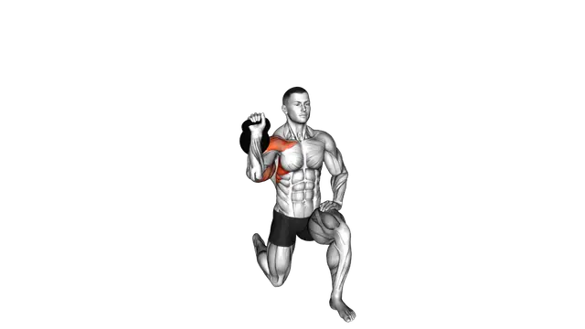 Kettlebell Half Kneeling Shoulder Press exercise demonstration