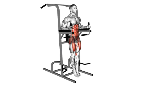 Captains Chair Straight Leg Raise exercise demonstration