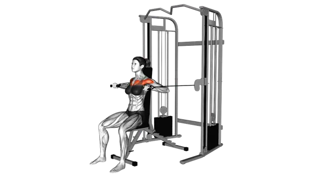 Cable Seated Chest Press exercise demonstration
