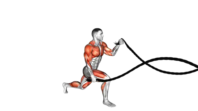 Battling Ropes Split Jump exercise demonstration