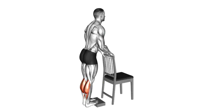 Calf Raise from Deficit with Chair Supported exercise demonstration